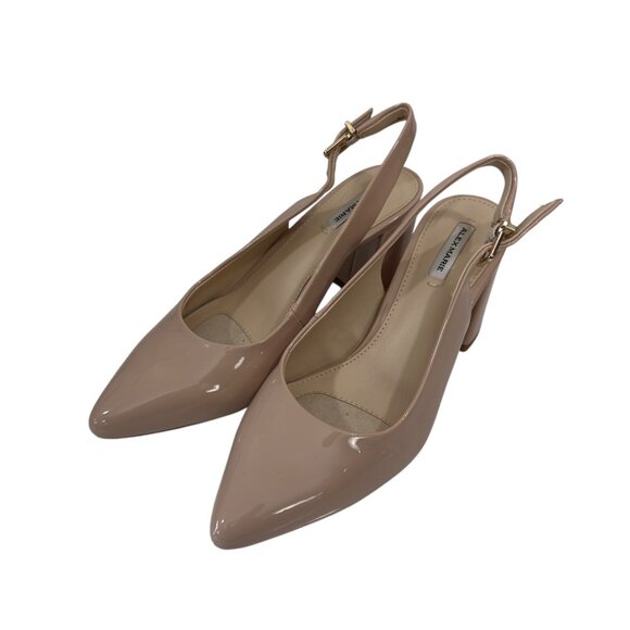 Alex Marie Nude Patent Slingback Heels With Block Heel & Buckle Strap - Size 6M - Picture 2 of 12